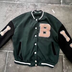 Green and black variety jacket